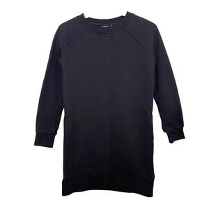 Kate Spade Saturday Sweatshirt Dress‎ Size XS Black Crew Neck Long Sleeve